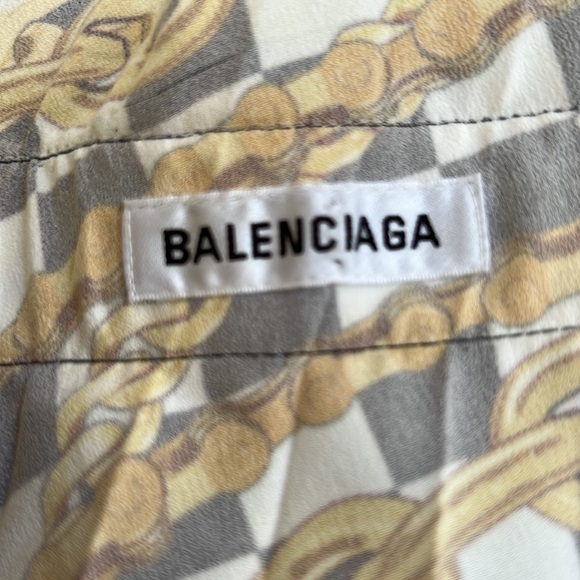 BALENCIAGA Size 34 / XS pleated printed asymmetrical crepe midi skirt - Picture 9 of 15